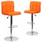 Emma and Oliver 2 Pack Contemporary Quilted Vinyl Adjustable Height Barstool with Chrome Base